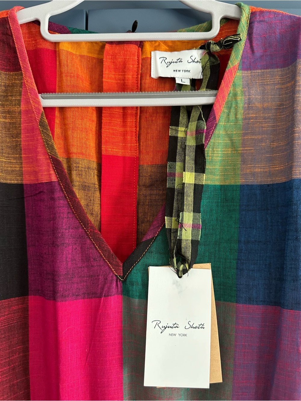 Rujuta Sheth NY Plaid Multicolor Jumpsuit Size Medium - Picture 10 of 11